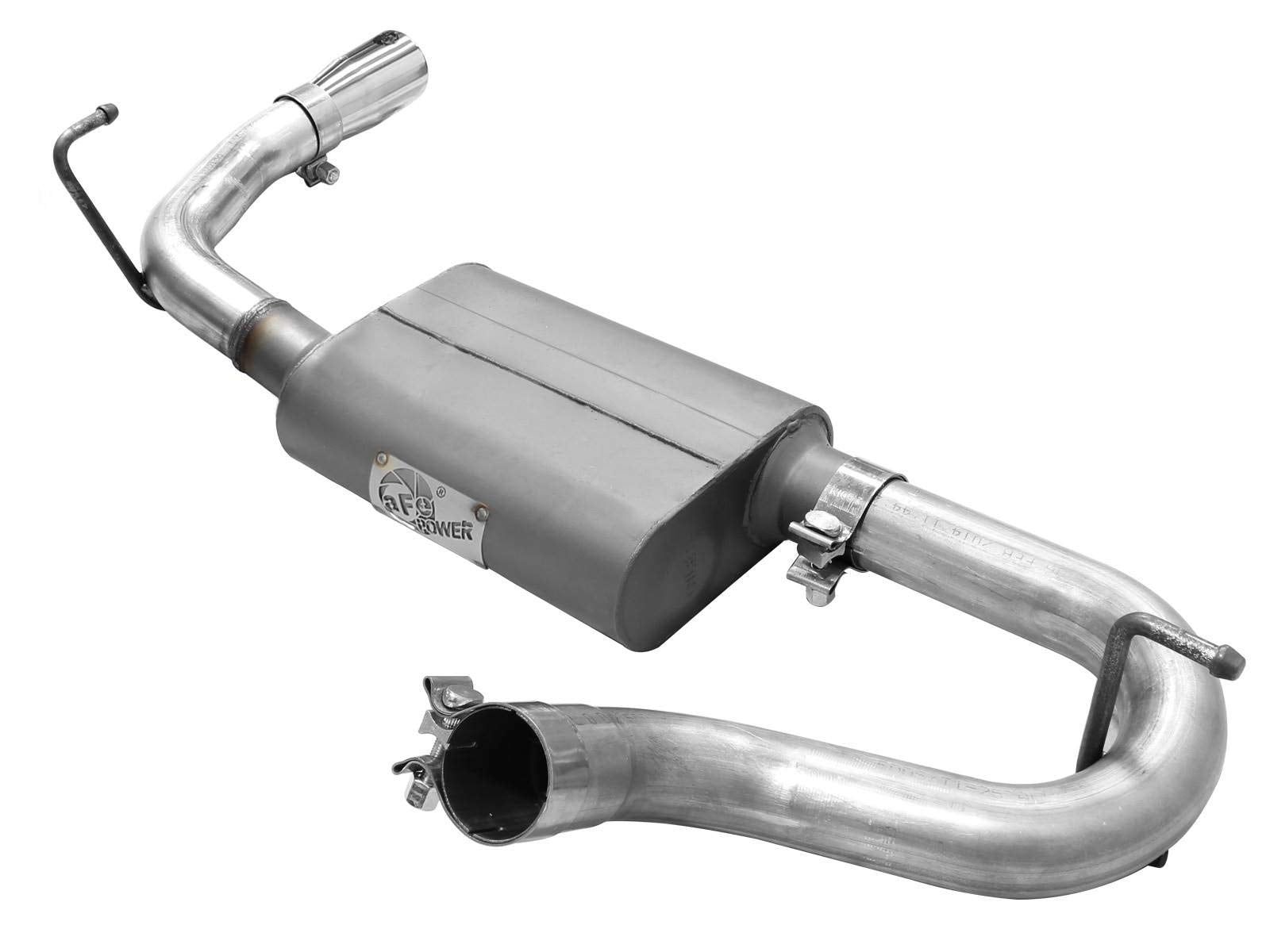 Scorpion aFe (49-08047-P) 2-1/2" Aluminized Axle-Back Exhaust System with Polished Tip for Jeep Wrangler JK V6-3.8/3.6L Engine