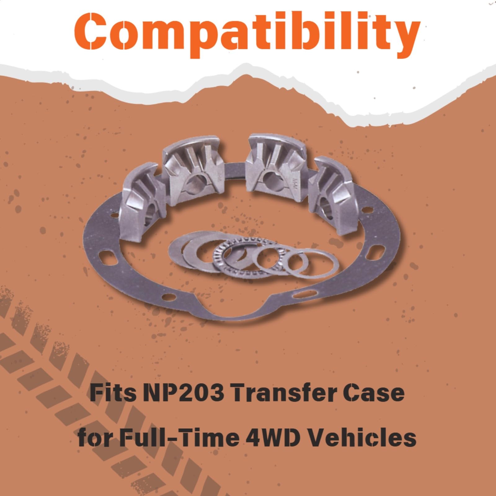 Mile Marker Hubs 501 Conversion Service Kit fits NP203 Transfer Case - Full Time 4WD Vehicles - Reduces Wear & Tear - Improved Fuel Economy - Exceptional Performance & Reliability