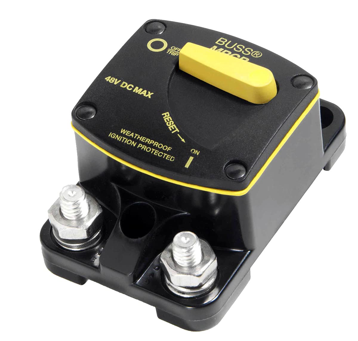 Weatherproof Bussmann CB187F-150 Marine Rated High Amp Type III Flush Mount Circuit Breaker (150 Amp), 1 Pack