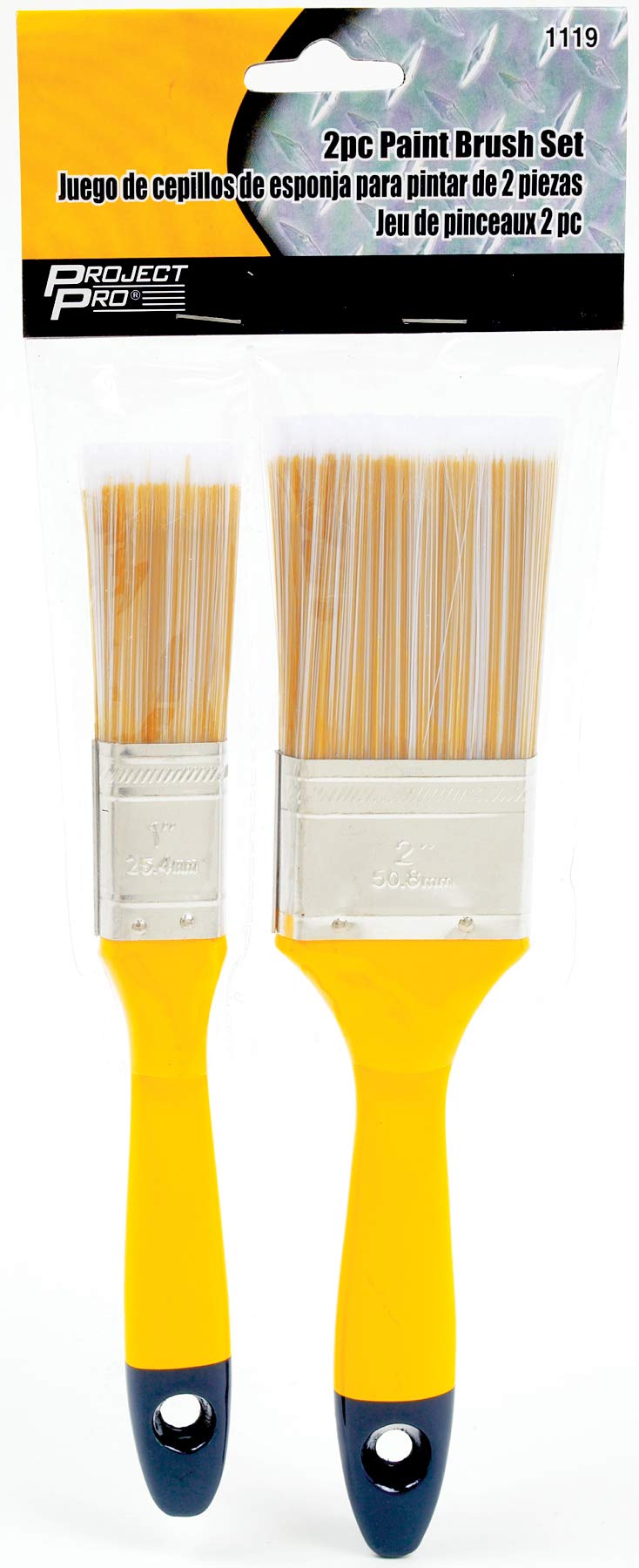 Durable Plastic Handled Brush Set Performance Tool 1119 with 1-Inch and 2-Inch Wide Brushes, Ideal for Automotive, Industrial, and Home Use