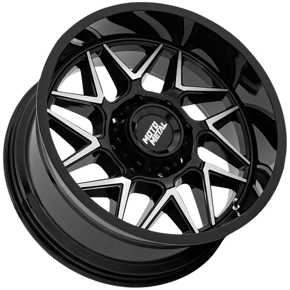 20X10 Moto Metal 5X5.0 4.79-18mm GLOSS BLACK W/MACHINED FACE - MO812BD20105018N