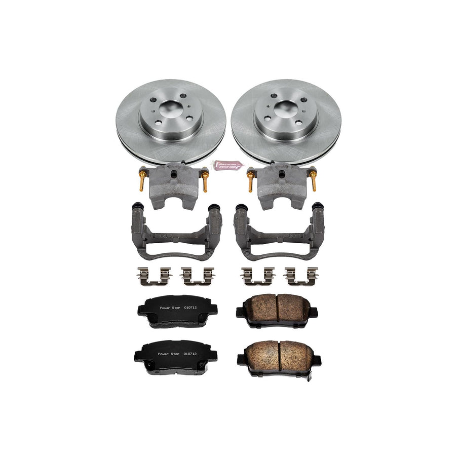 Power Stop KCOE821 1-Click Autospecialty Replacement Brake Kit with Calipers For Toyota Echo 2001-2005, Toyota MR2 Spyder 2000-2005 [Model Specific]