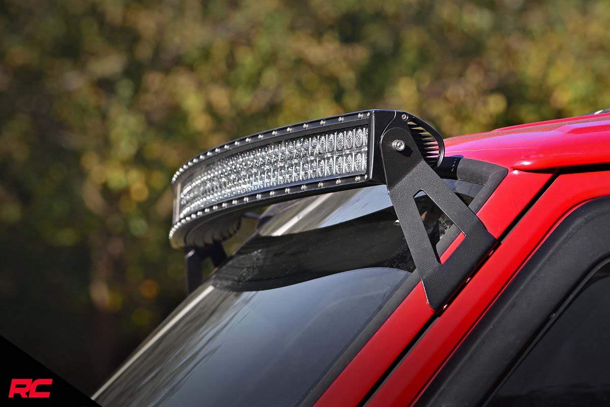 50" LED Rough Country Windshield Brackets for 1984-2001 Jeep Cherokee XJ - 70517