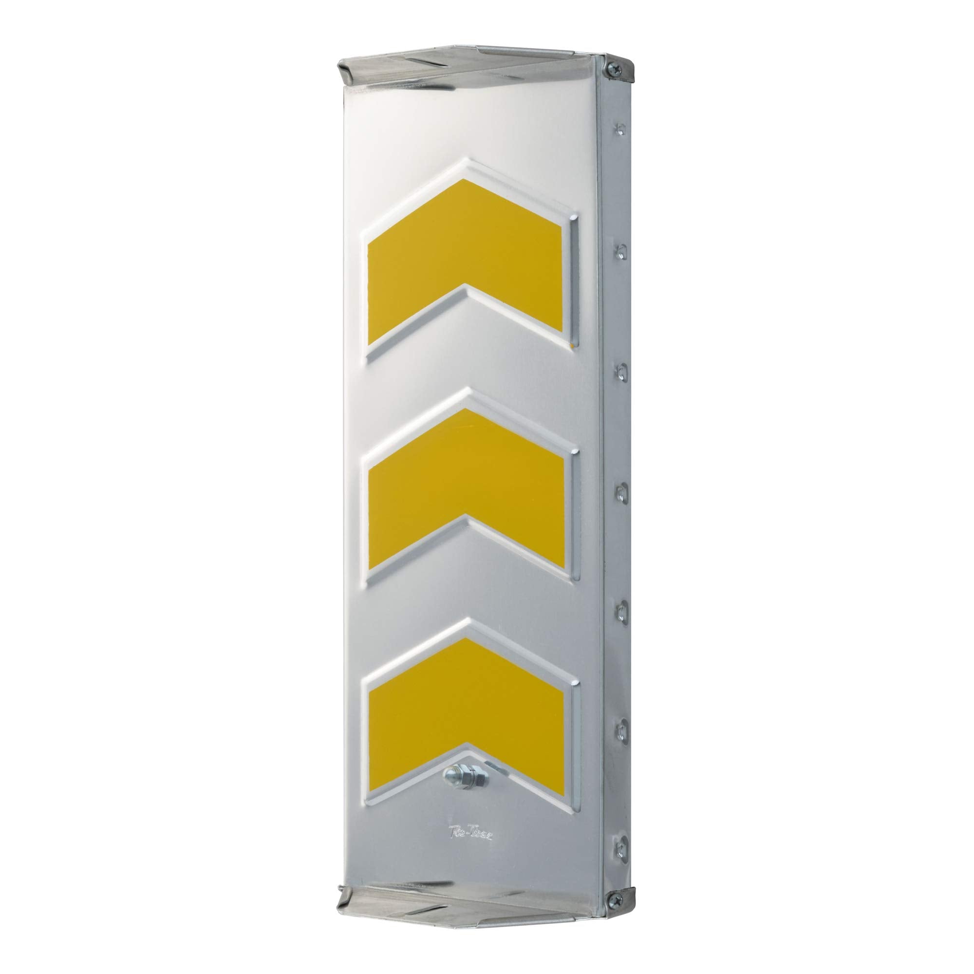 601017 Retrac 6 x 16-Inch Aluminum Yellow Chevron Dual-Vision Semi Truck West Coast Mirror Head, Universal Driver or Passenger Side