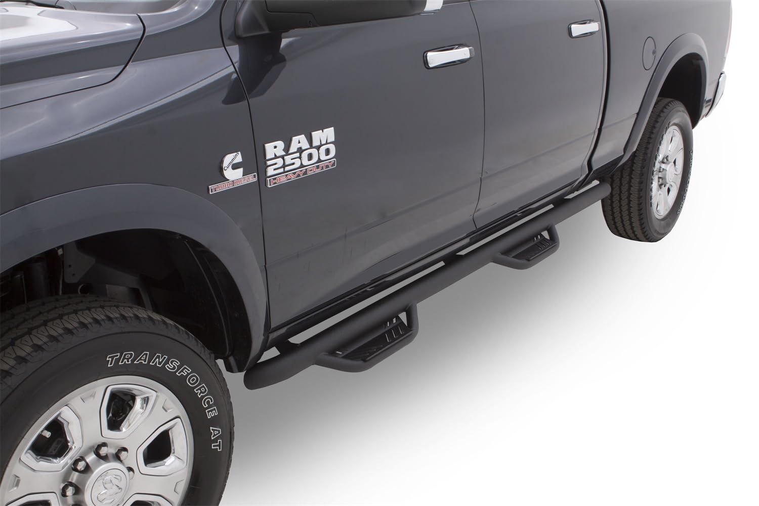 Lund RealTruck 34641334 Black Steel Terrain HX Step Nerf Bars for 2009-2015 Dodge Ram 1500 Quad Cab