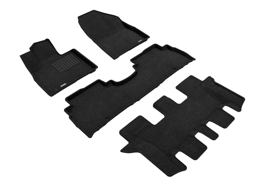 3D MAXpider Elegant Custom Fit Floor Mat (Black) for 2016-2020 KIA Sorento 7-SEAT - 1ST Row 2ND Row 3RD Row