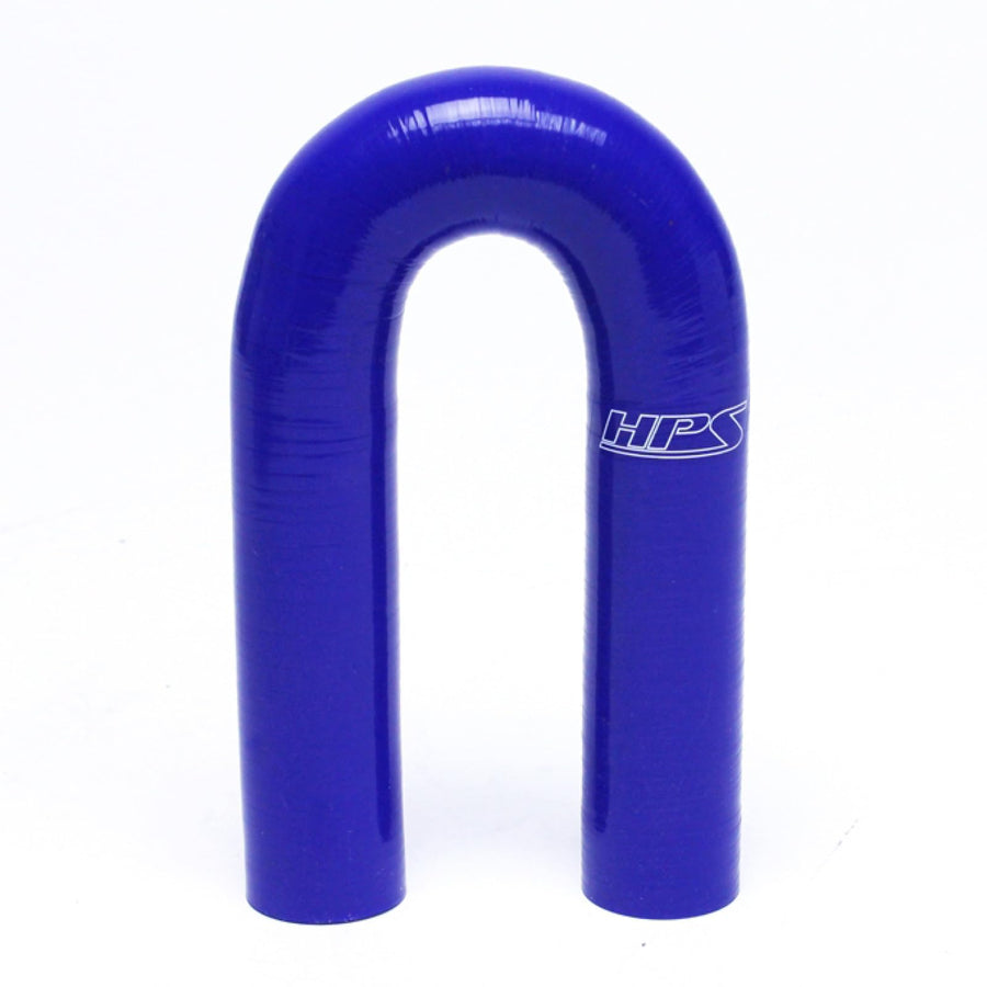 HPS Performance Silicone HTSEC180-138-BLUE High Temperature 4-Ply Reinforced 180 Degree U Bend Elbow Coupler Hose, 60 psi Maximum Pressure, 1-3/8" ID, Blue