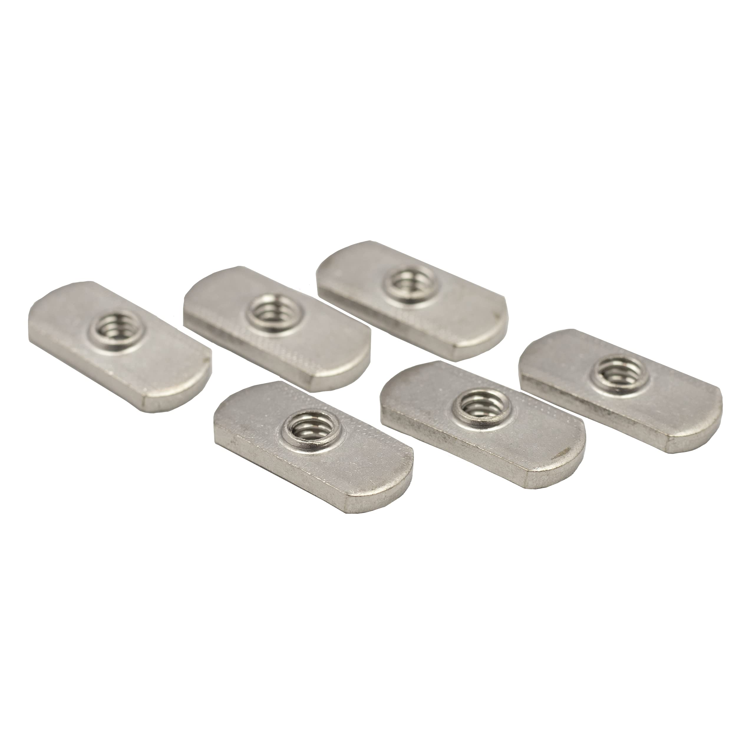 Track Nut YakAttack 6 Pack | ½” Wide Stainless Steel ¼-20 Thread Nuts for MightyMount, GearTrac & Most Kayak Track Systems | Marine-Grade Hardware | Made in USA
