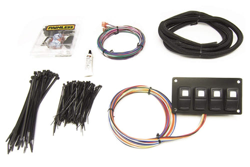 Track Rocker Painless 58107 Customizable Panel 4-Switch, In-Dash Mount