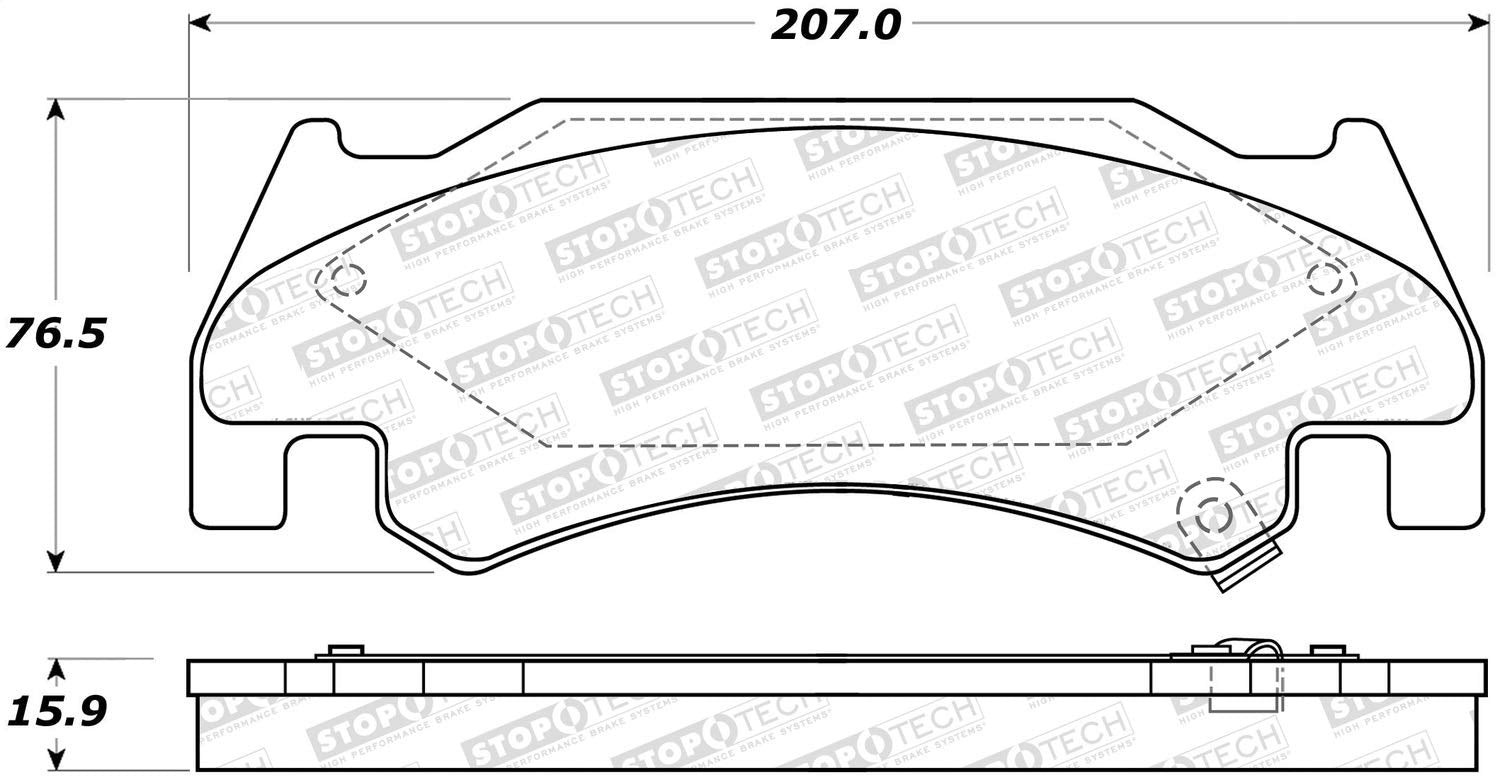 Front StopTech 308.10850 Brake Pads with Shims; Street