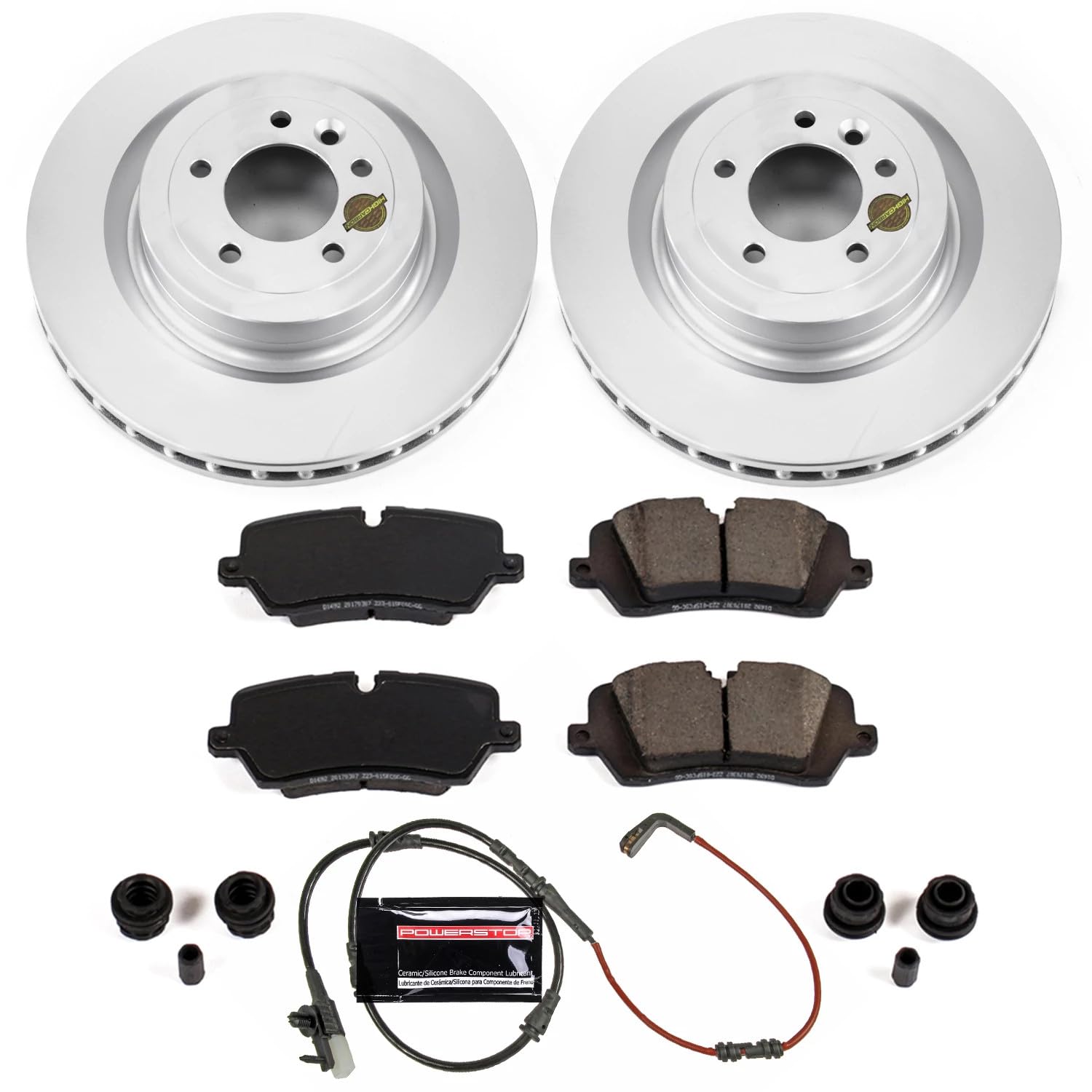 Power Stop CRK7089 Z23 Evolution Sport Rear Geomet Coated Brake Kit For Land Rover Range Rover 2013-2021, Land Rover Range Rover Sport 2014-2017 [Model Specific]