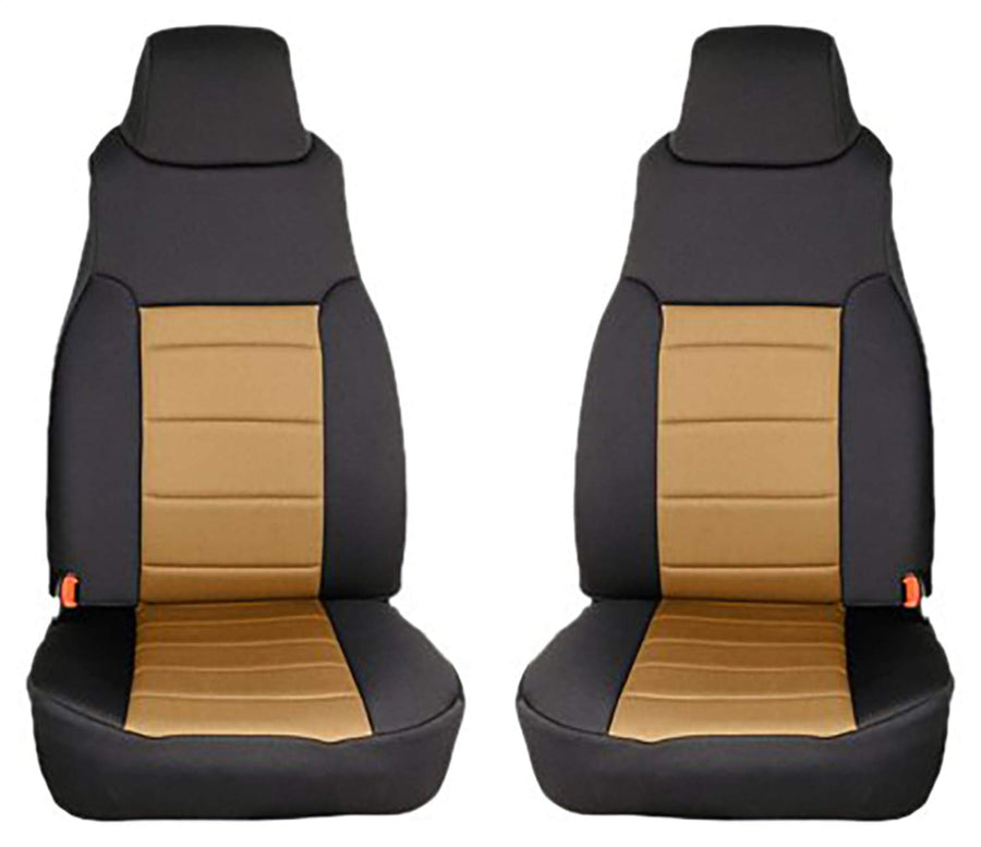 Rugged Ridge Seat Cover Kit 13210.04, Front, Neoprene, Tan; 97-02 Jeep Wrangler TJ