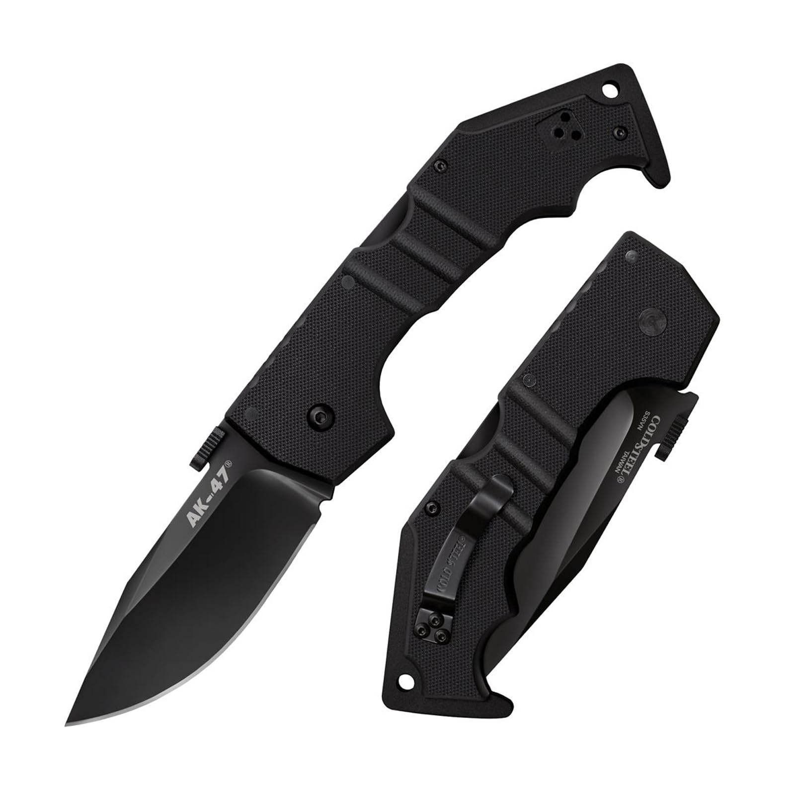 Cold Steel 3.5" AK-47 S35VN Razor-Sharp Clip Point Blade 5.5" G-10 Handle Tactical Folding Knife w/Tri-Ad Lock, Ambidextrous Pocket/Belt Clip