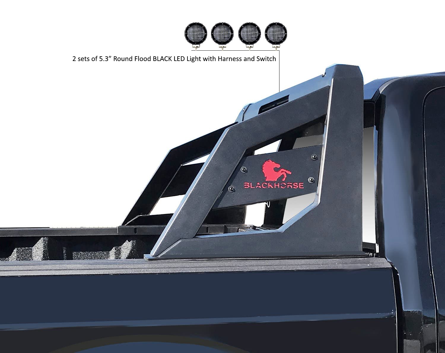 Armour Roll Bar Kit Matte Black Black Horse Compatible with 2005-2021 Nissan Frontier-ARB-NIFRB-PLFB