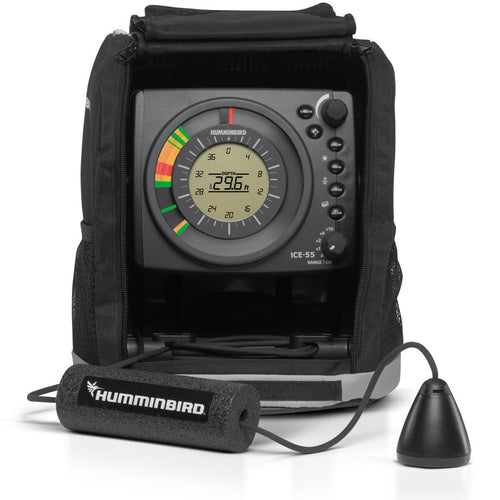 ICE 55 Humminbird Flasher Ice Fishing Fish Finder with Transducer & 6-Color Fiber Optic Display