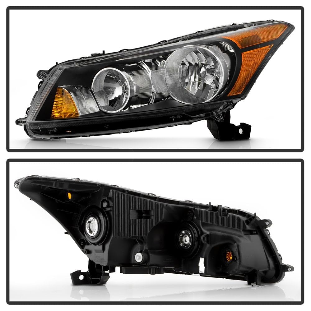 Honda Accord 08-12 Spyder (xTune) 4Dr Amber Crystal Headlights - OE Black