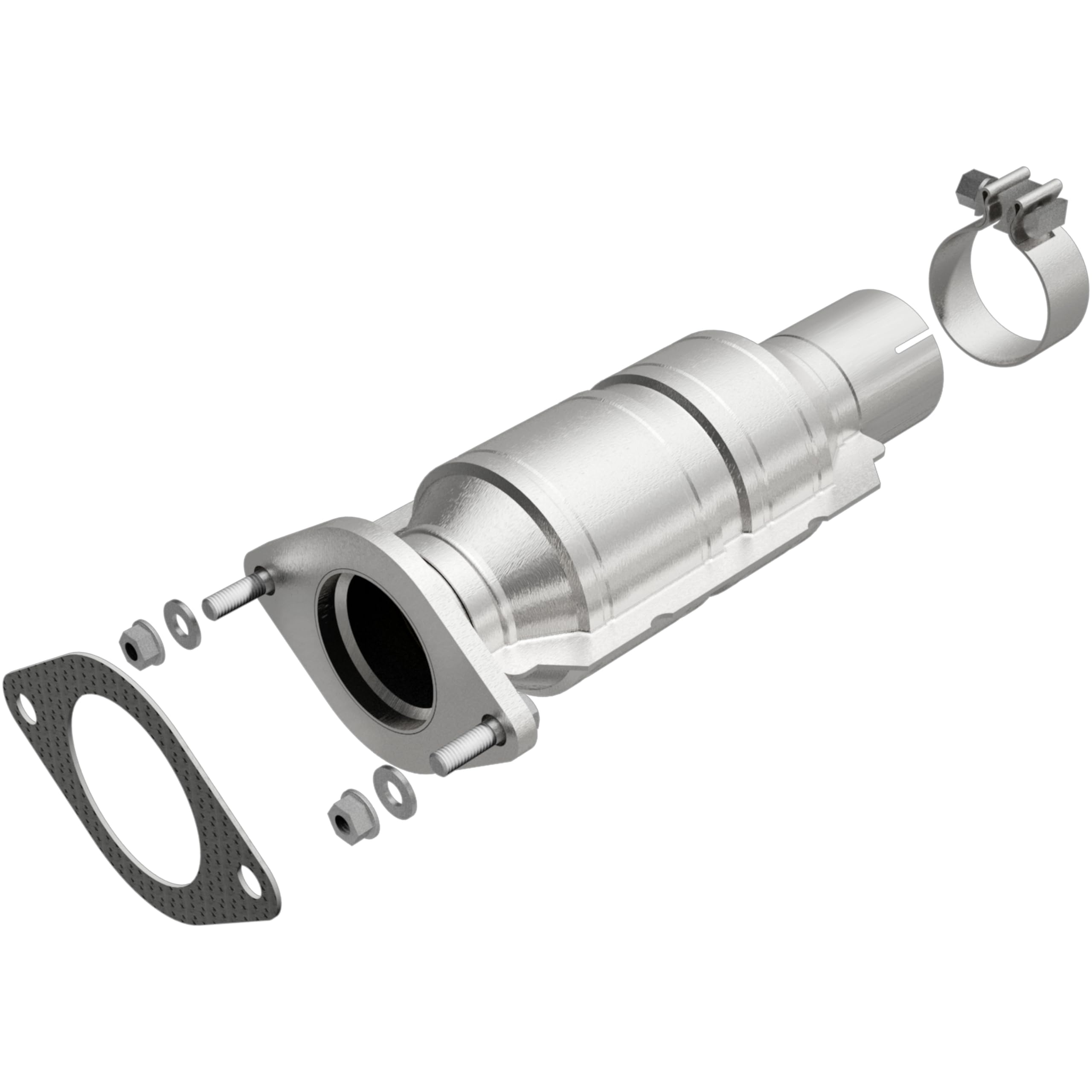 Direct-Fit MagnaFlow Catalytic Converter OEM Grade Federal/EPA Compliant 51269 - Stainless Steel 2.5in Main Piping, 12.375in Overall Length, No O2 Sensor - OEM Replacement