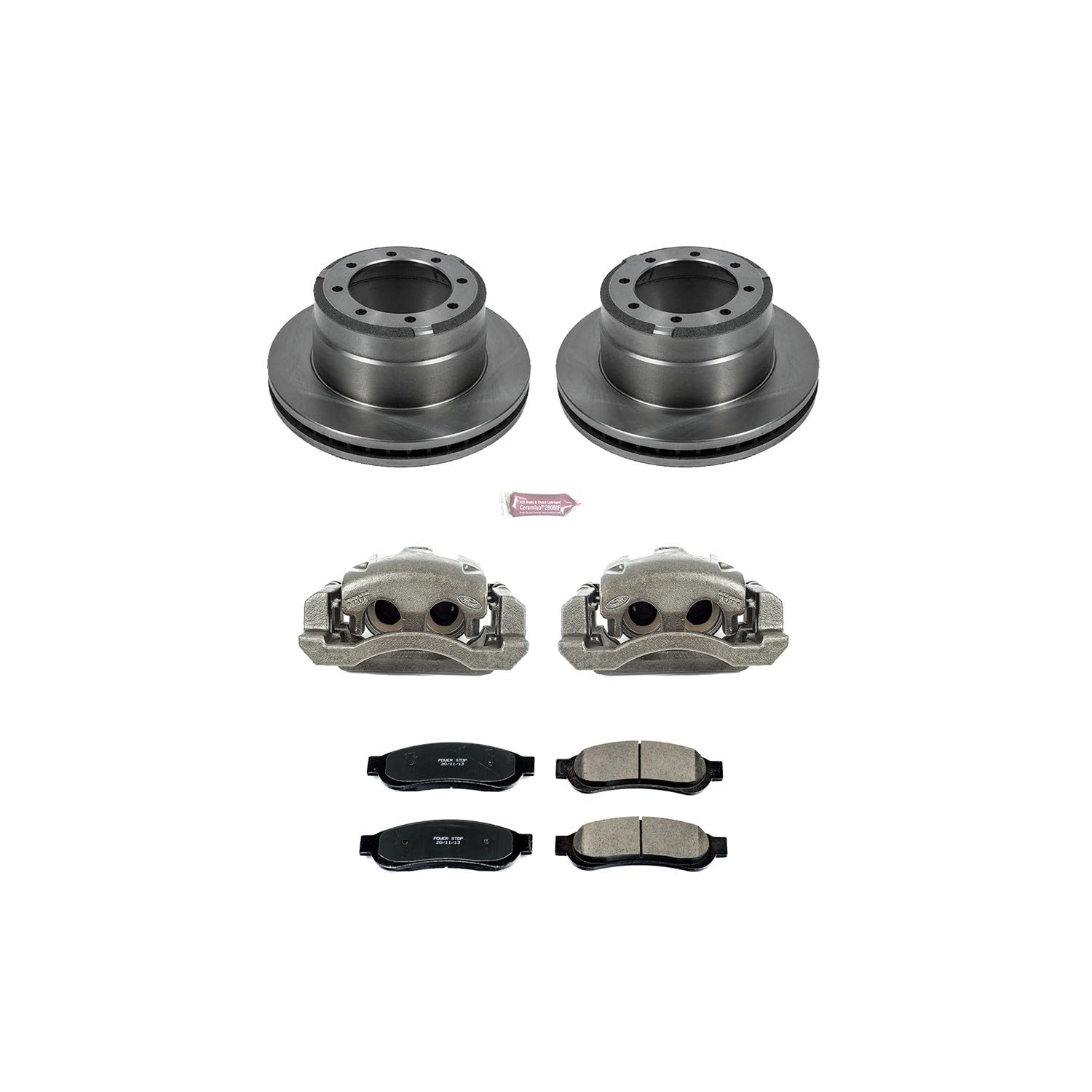 Power Stop KCOE5579 Replacement Autospeciality Rear Caliper Kit- OE Rotors, Ceramic Brake Pads, Calipers