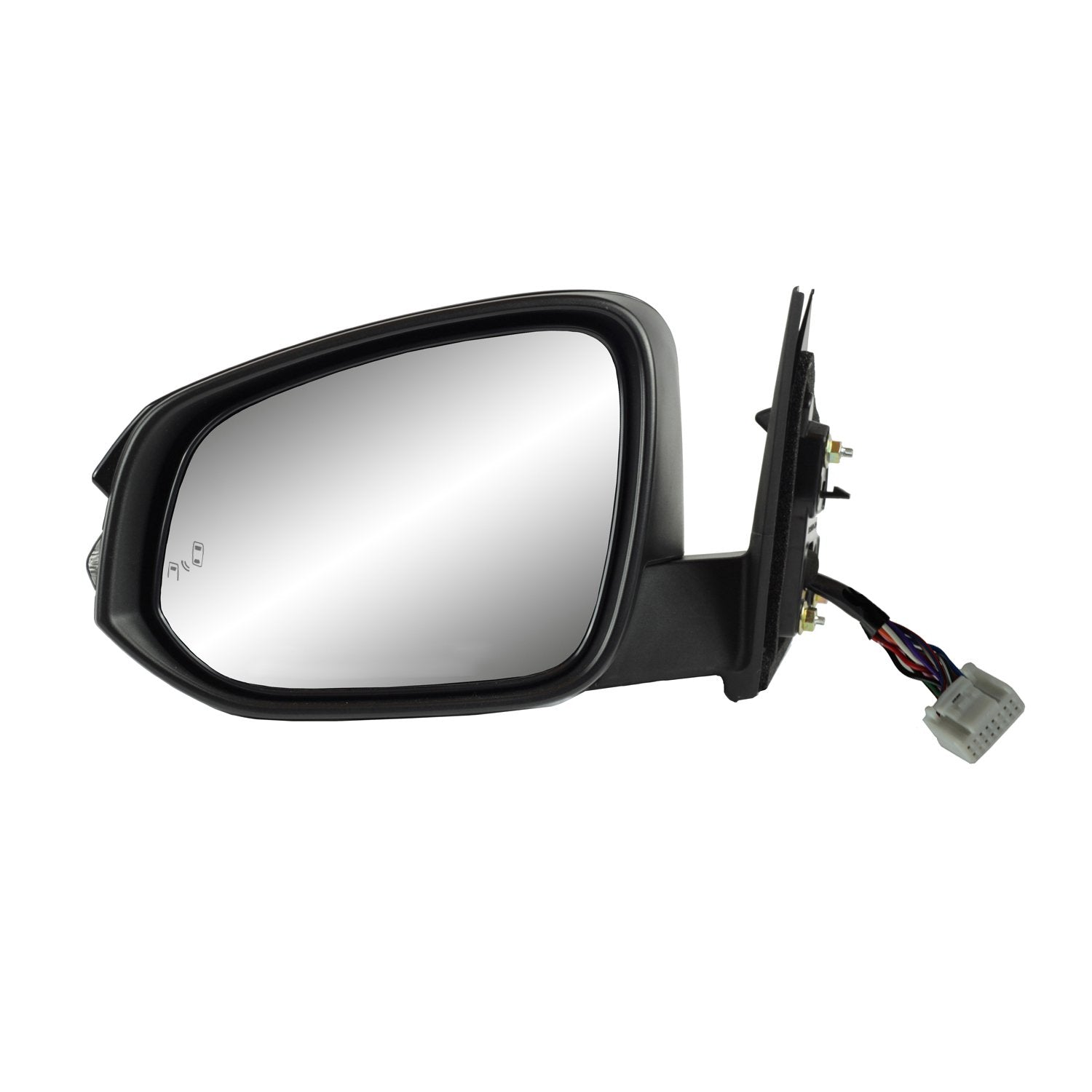 Mirror Driver Side for Toyota Highlander, Textured Black w/PTM Cover, w/Turn Signal, Memory, Puddle lamp, Blind spot Detection System, Foldaway, w/o Around View Monitor, Heated Power