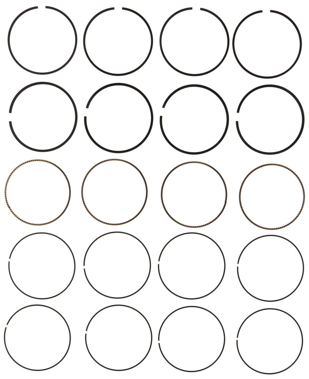 Engine Mahle Piston Ring Set 42101CP, Shallow Groove