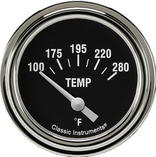 Hot Rod Classic Instruments HR226SLF-08 2 5/8 in Water Temperature Gauge 1/2