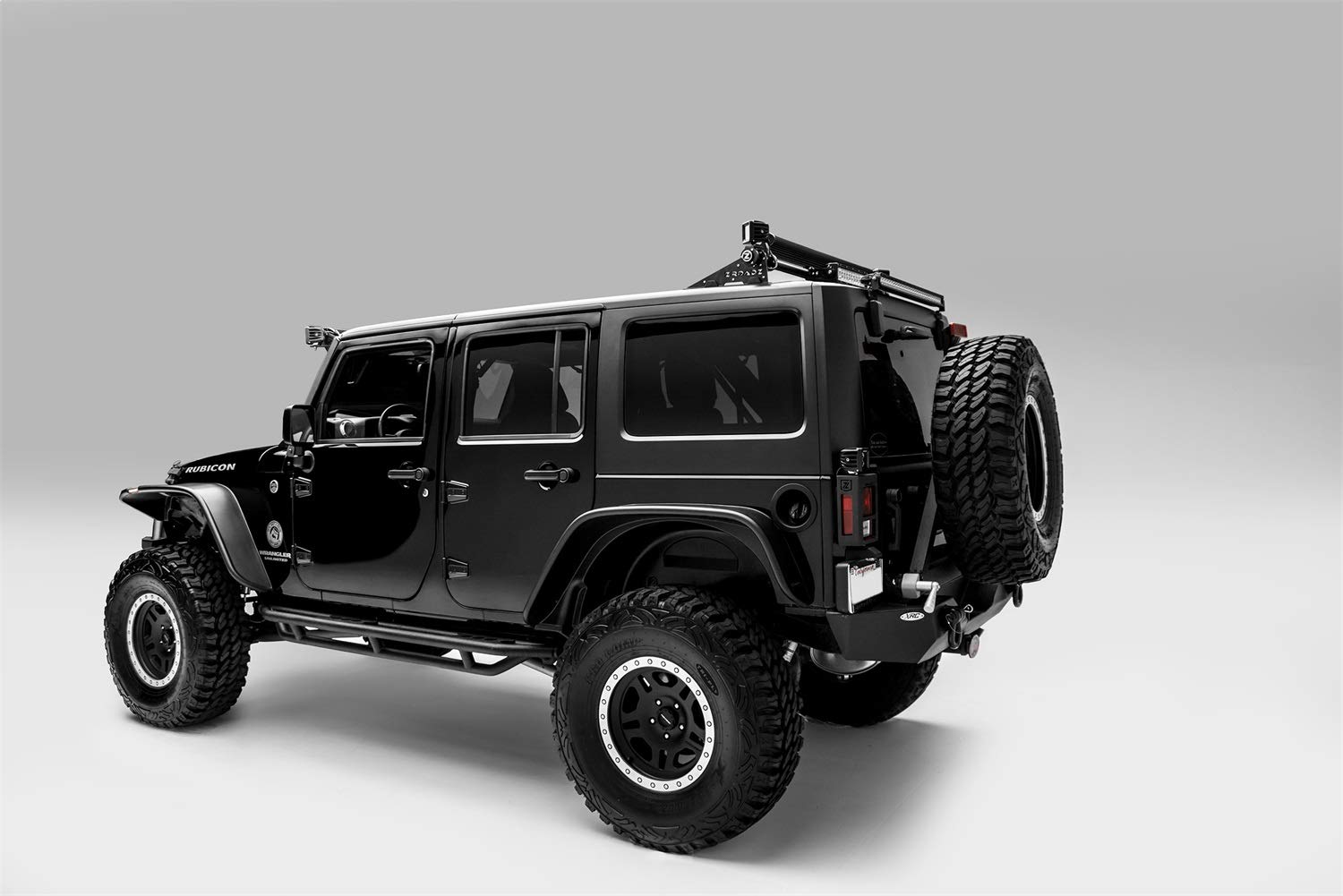 ZROADZ LED Tail Light Protector Bracket - Compatible w/ 2007 - 2018 Jeep JK - to Mount (2) 3 Inch Pod Lights - Mild Steel Gloss Black Finish - Easy Bolt-On Installation - PN #Z384811