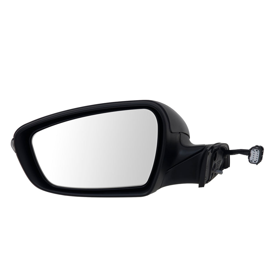 Driver Side Fit Mirror for Kia Forte Sedan, Forte 5 Hatchback, Textured Black w/PTM Cover, w/Turn Signal, Foldaway, w/o Puddle lamp, Heated Power