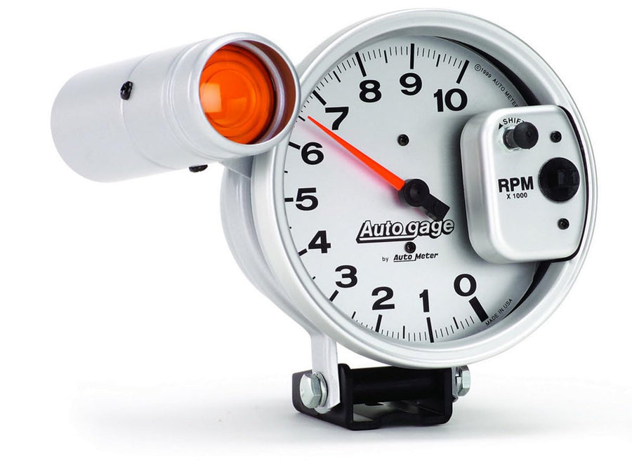 5 in. Autogage by AutoMeter Pedestal Mount Tachometer, 0-10,000 RPM with Large External Shift Light 233911
