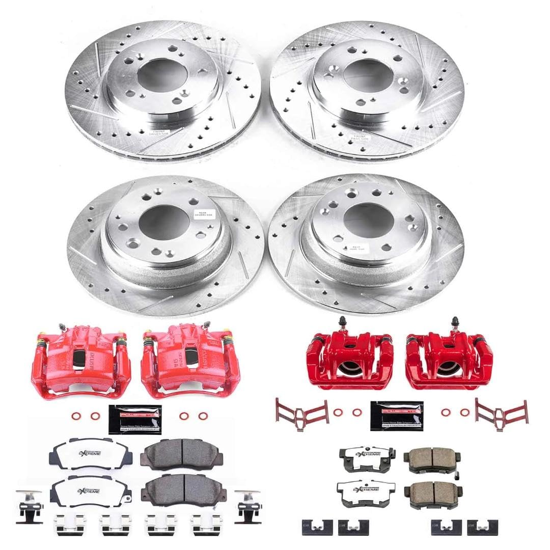 Power Stop Z26 KC705A-26 Front and Rear Caliper Kit-Brake Rotors, Carbon Ceramic Brake Pads, Calipers For Acura RL 1996-1998 [Model Specific]