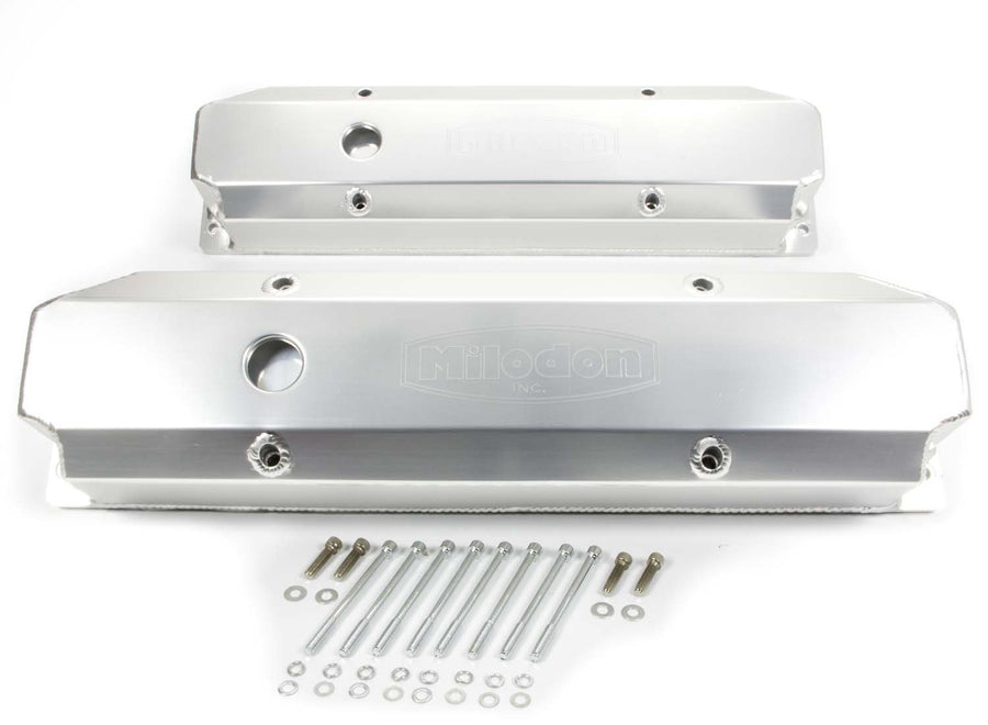 Milodon BBM 85945 Fabricated Aluminum Valve Cover with Holes