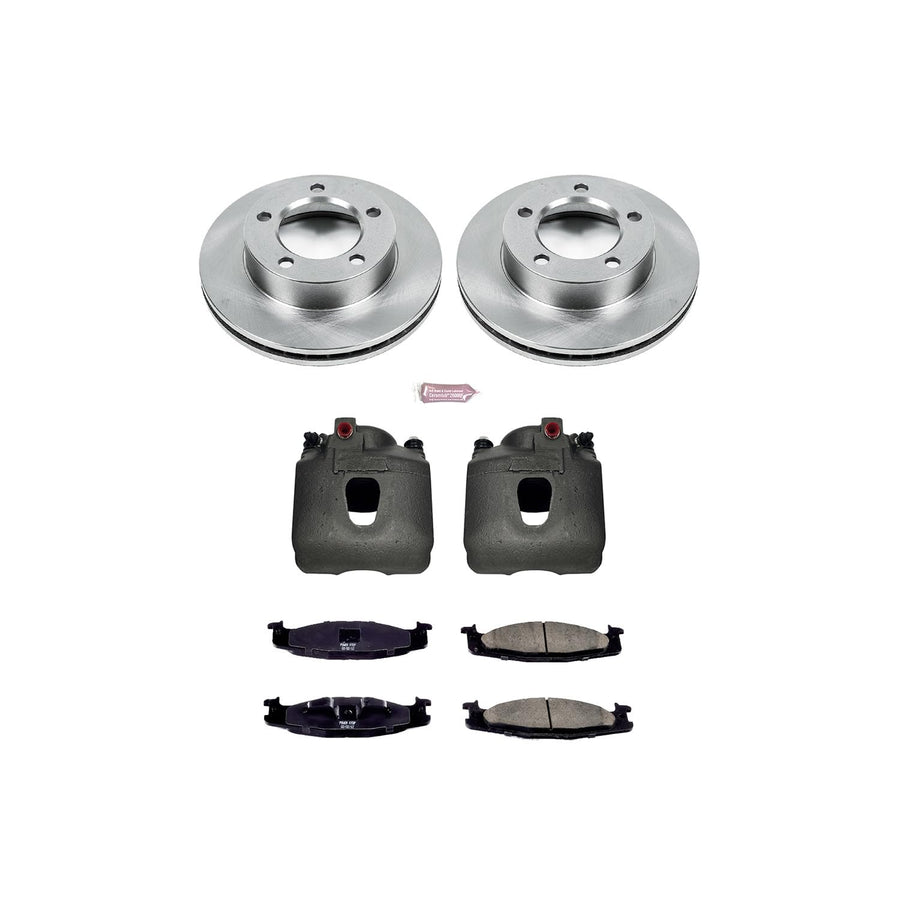Power Stop KCOE5067 Replacement Autospeciality Front Caliper Kit- OE Rotors | Ceramic Brake Pads | Calipers For Ford Bronco 1994-1996 | Ford F-150 1994-1996 [Vehicle Specific]