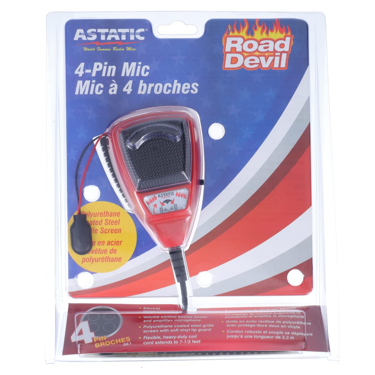 Astatic RD104E-4B Noise Canceling Power Mic CB/Ham Radio 4 pin Road Devil (302-10036)