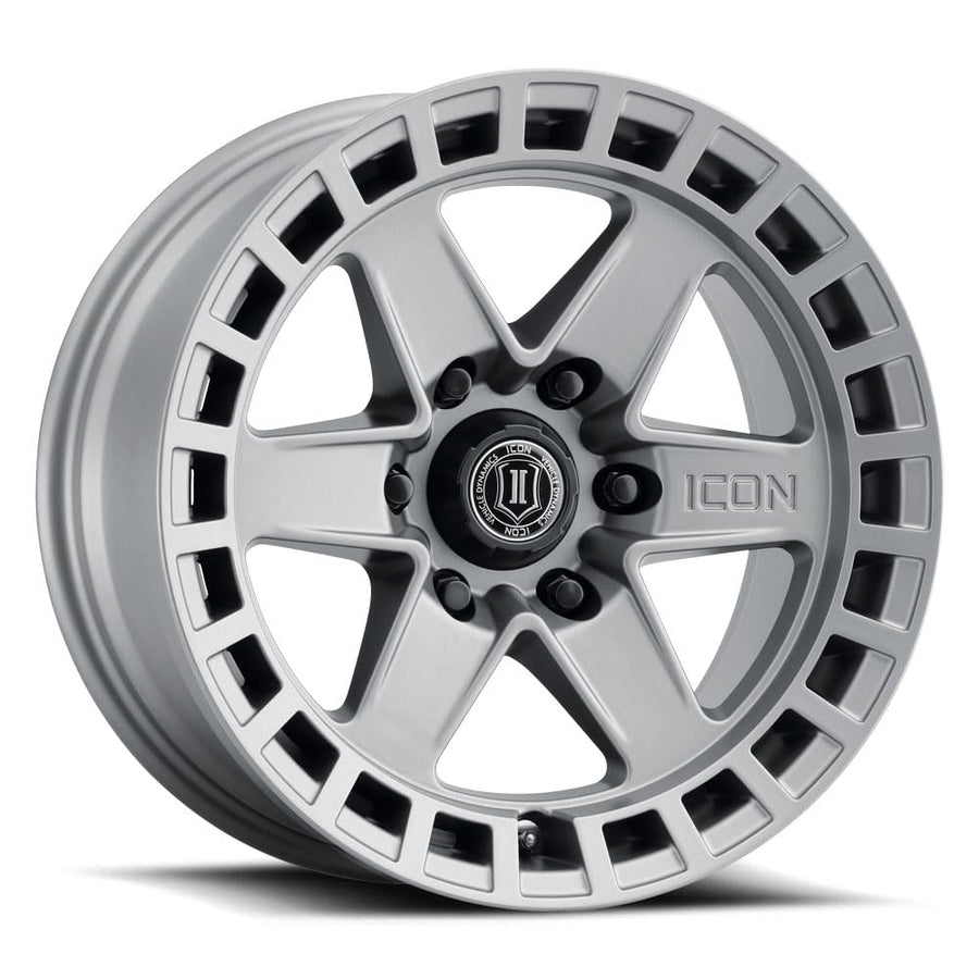 Raider ICON Alloys, Titanium, 17 x 8.5/6 x 5.5, 0mm Offset, 4.75" BS, 3417858347TT