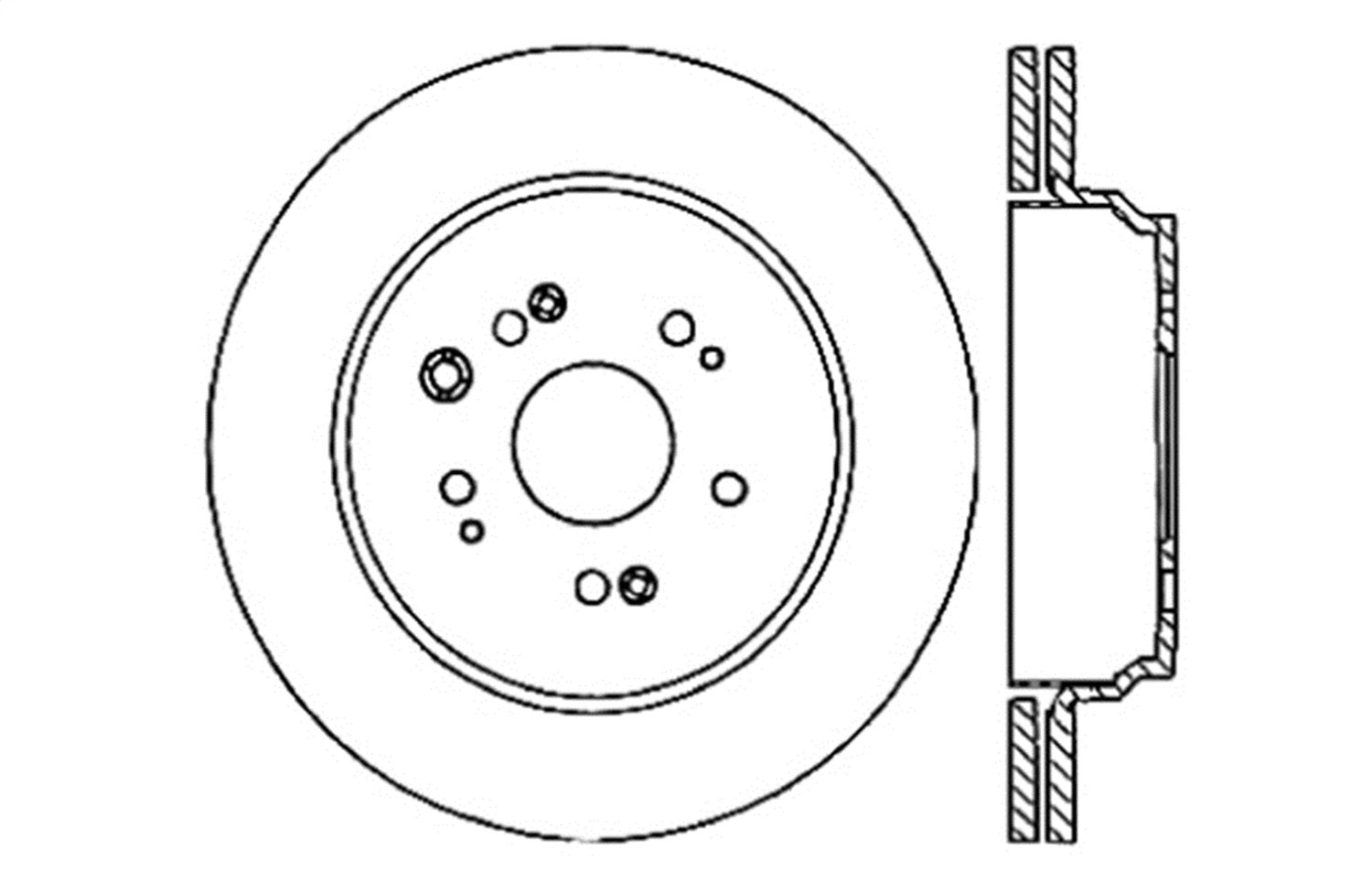 Sport Drilled/Slotted Brake Rotor StopTech 127.40067L (Rear Left), 1 Pack