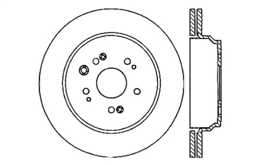 Sport Drilled/Slotted Brake Rotor StopTech 127.40067L (Rear Left), 1 Pack