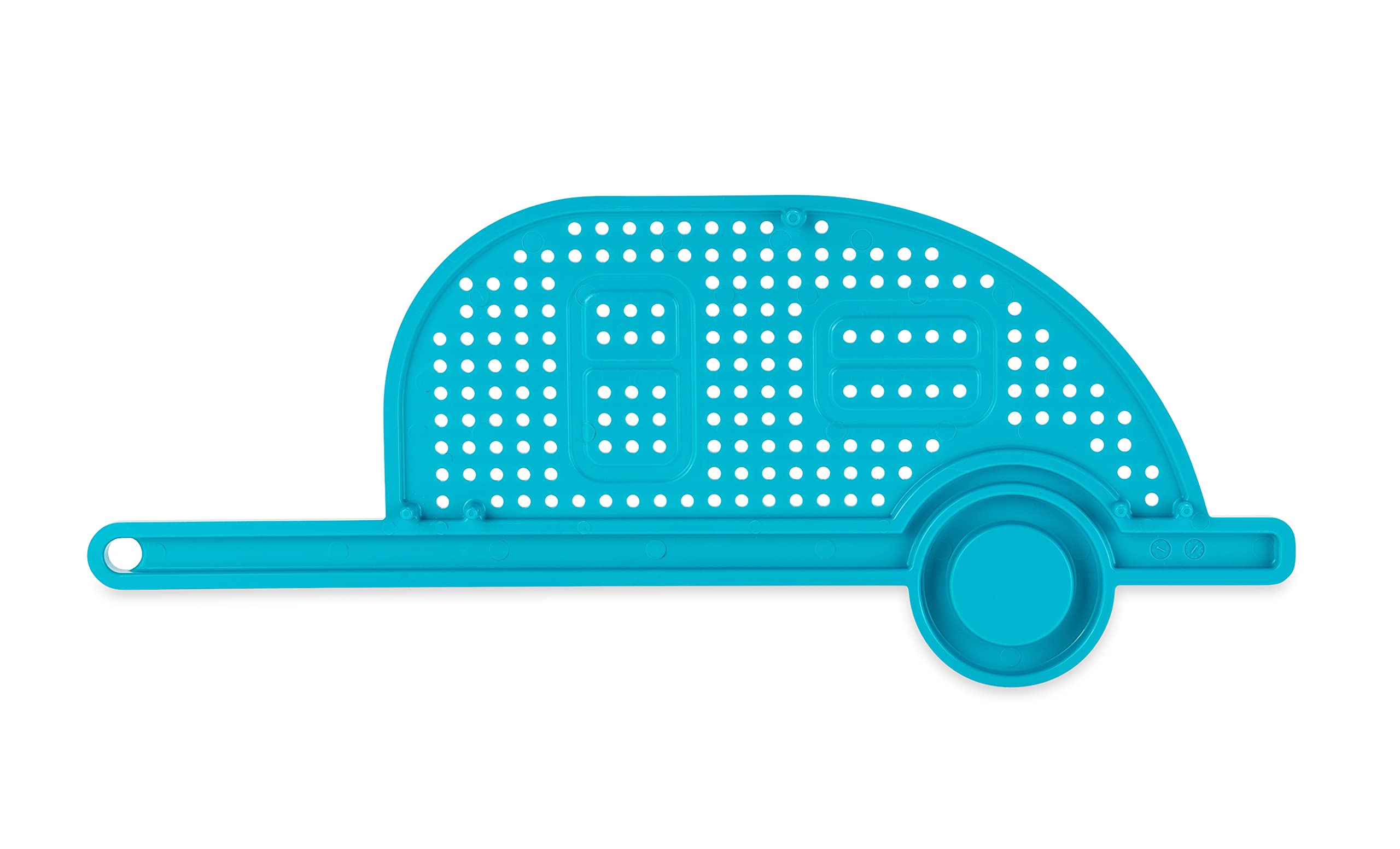 RV-Shaped Pot Drainer Camco Life is Better at The Campsite | Features a Handle for Safe and Easy Draining, an Easy-to-Clean Durable Teal Design, and is Dishwasher Safe (53385)