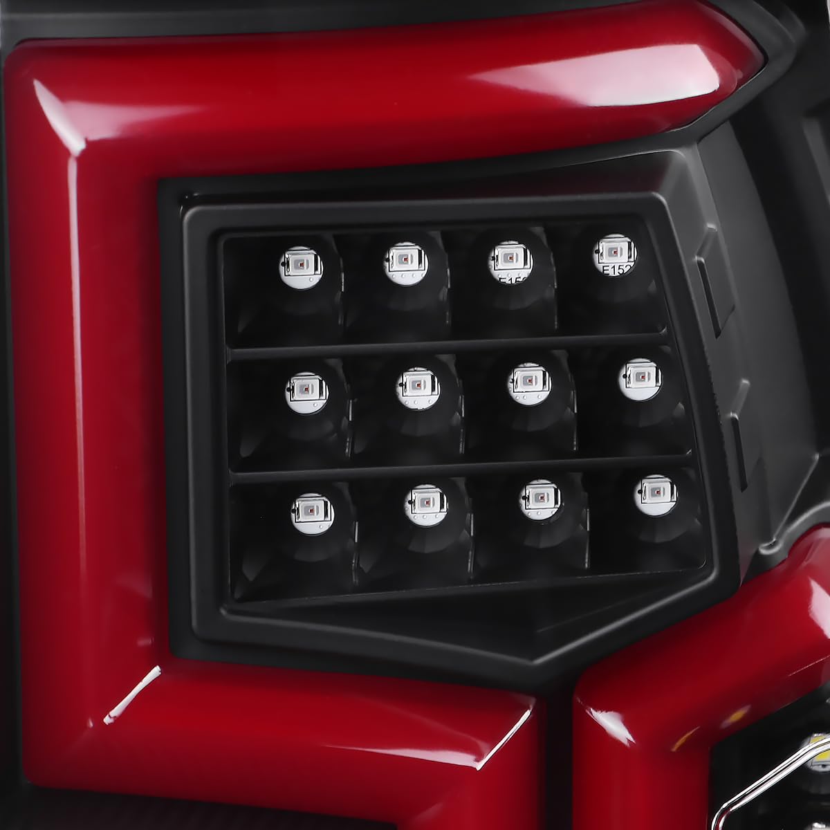 Black Tail Lights w/Red Fiber Optic Sequential LED Turn Signal Lights SPEC-D TUNING Compatible with 2019-2024 Dodge Ram 2500/3500