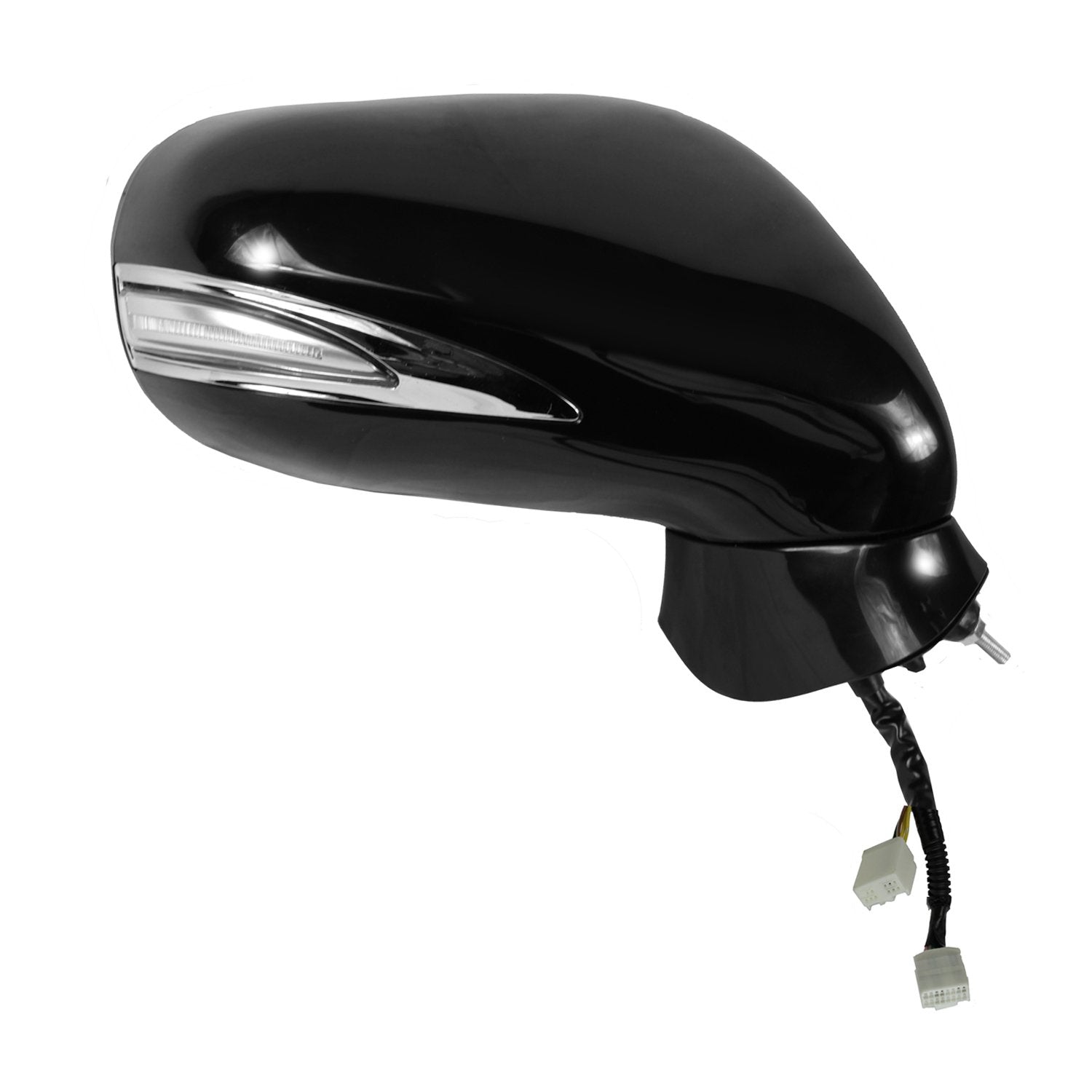 Fit System Mirror Passenger Side for Lexus IS250 Sedan, IS350 Sedan, Black w/PTM Cover, w/Turn Signal, Memory, Puddle lamp, w/Luxury Sport pkg, Foldaway, w/o dimming, Heated Power