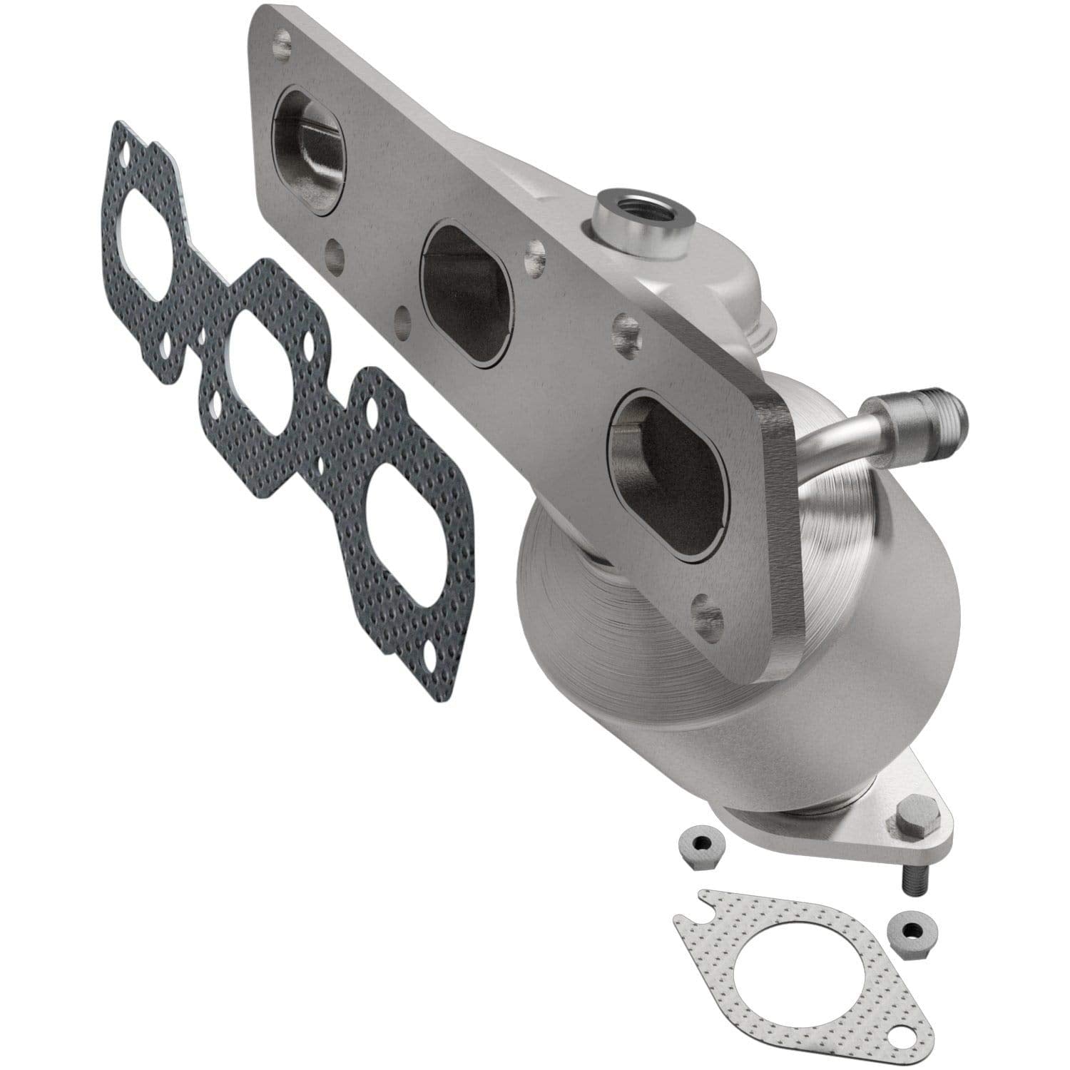 MagnaFlow Catalytic Converter Manifold California Grade CARB Compliant 452010 - Stainless Steel 2in Main Piping, 12.25in Overall Length, Pre-Converter O2 Sensor - Compact SUV CA Legal Replacement
