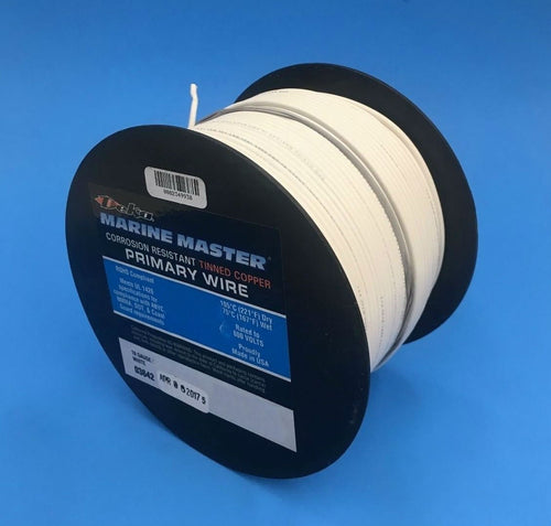 Marine Tinned Copper DEKA 16AWG White Boat Stranded Wire 100 Feet Made in USA