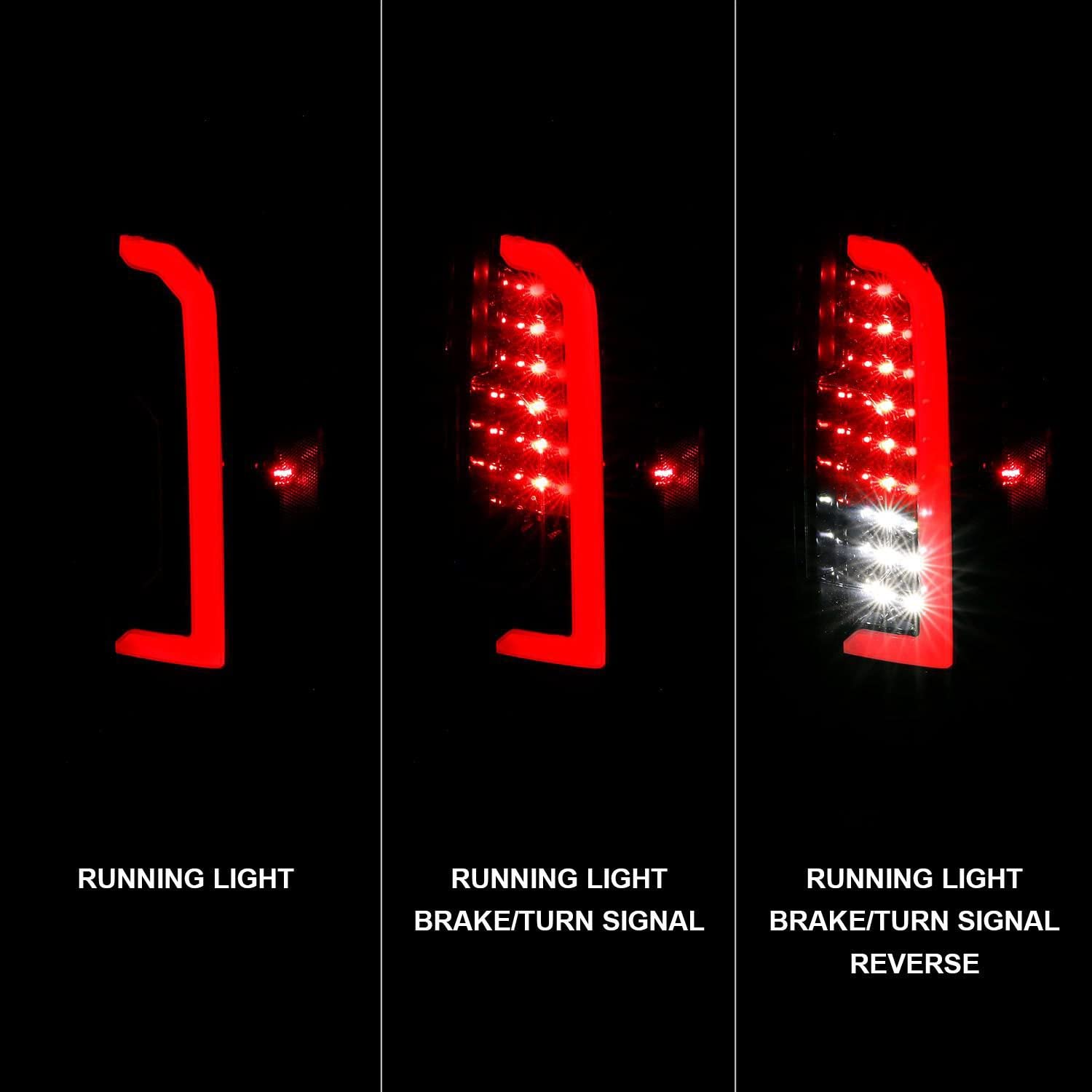 15-21 GMC Canyon ANZO LED Taillights w/Light Bar Black Housing Clear Lens (311405)