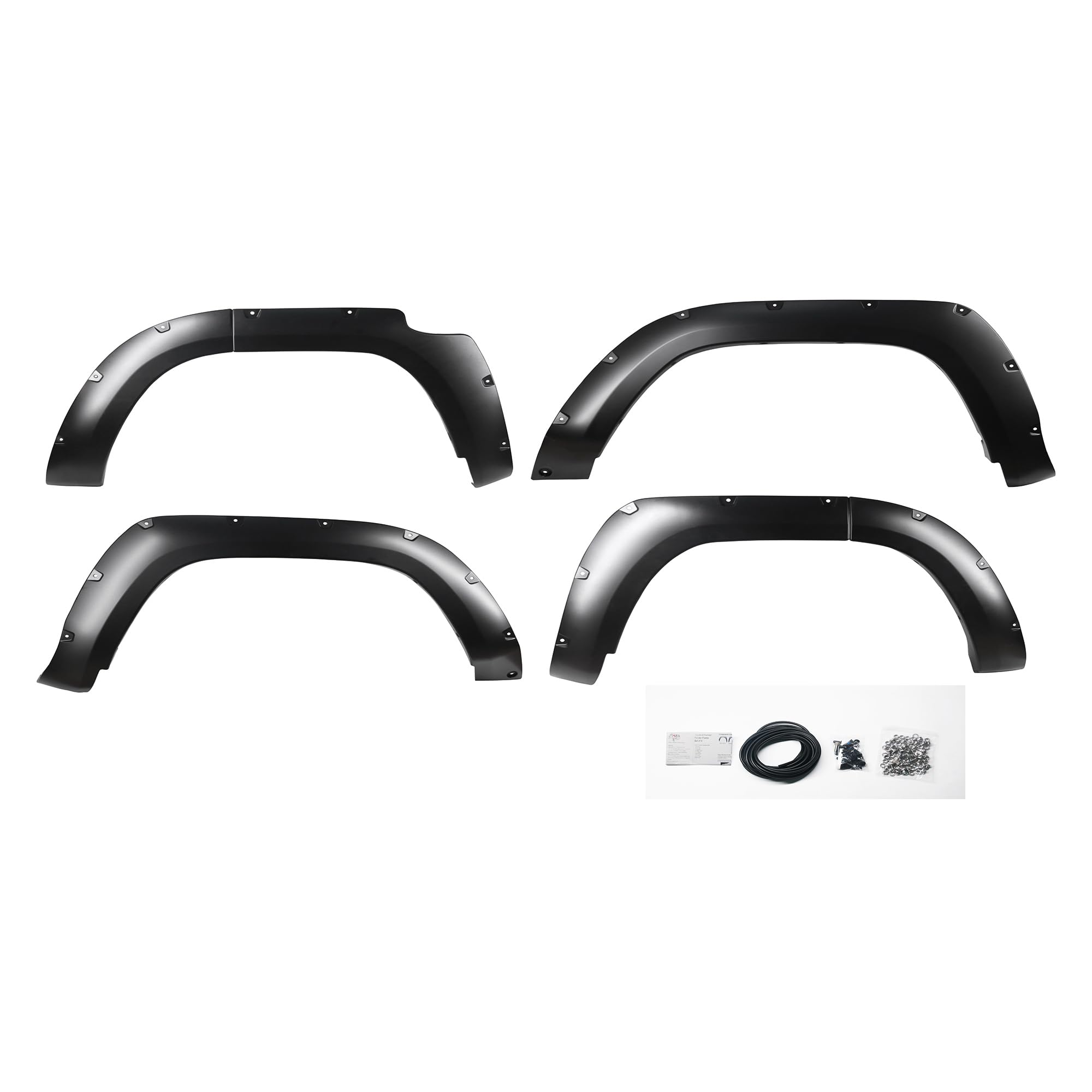 Fender Flares Black Riveted Style Black Compatible with 2014-2023 Toyota 4Runner-FPSTO14 Black Horse