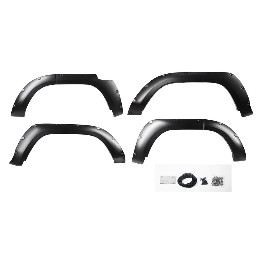Fender Flares Black Riveted Style Black Compatible with 2014-2023 Toyota 4Runner-FPSTO14 Black Horse