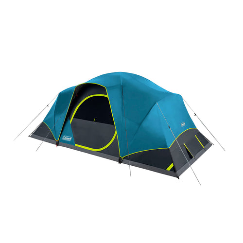 Coleman Skydome 10-Person Dark Room Tent with Rainfly, 5 Minute Setup, Blocks 90% of Sunlight, 20% More Headroom Than Traditional Tents