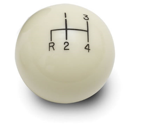 2" Lokar SK-6890 Ivory 4-Speed Reverse Down Left Shift Knob