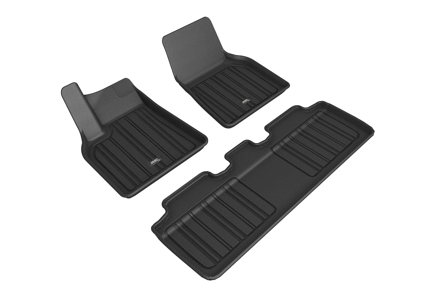 Custom Fit 3D MAXpider Elitect Floor Mat (Black) Compatible with Tesla Model Y 5-Seat 2021-2025 - Full Set