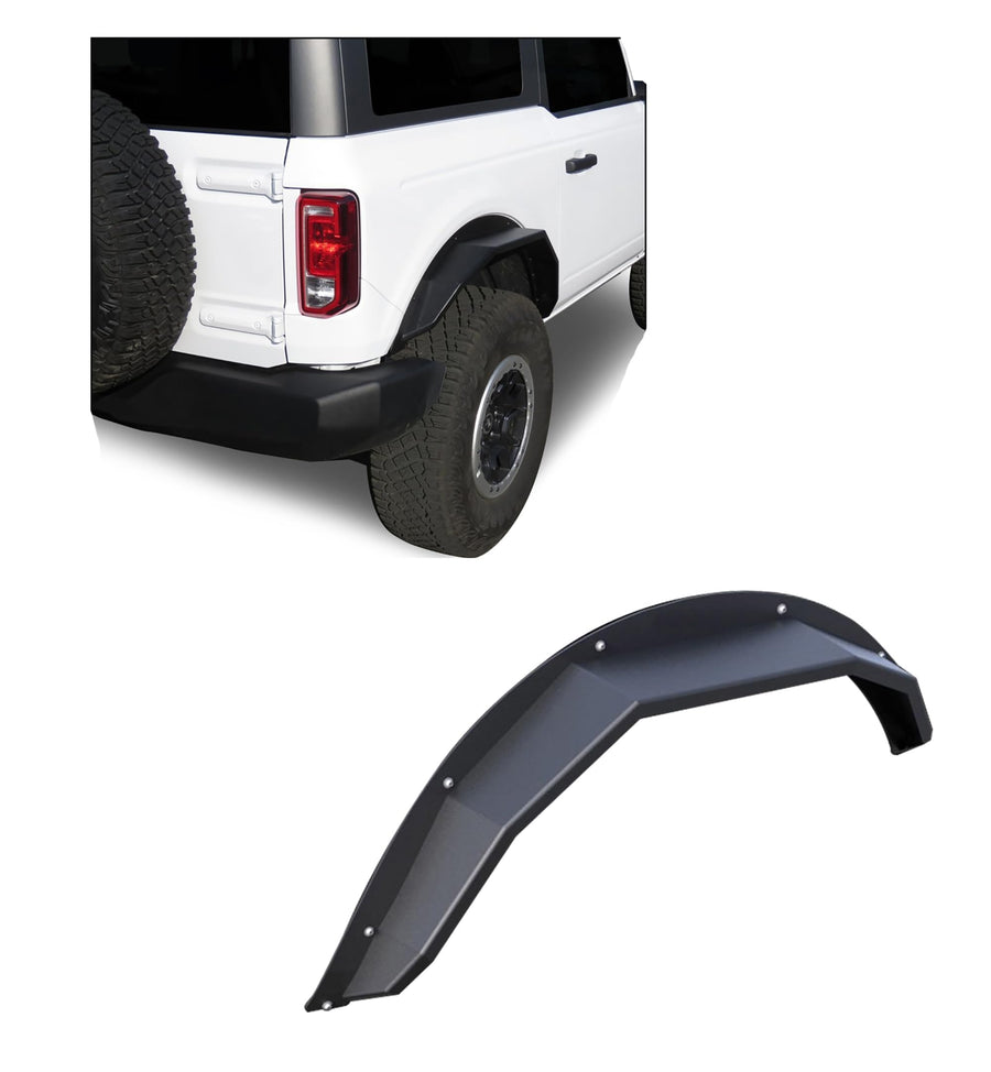 Heavy Duty Black Horse Off Road Fender Flares Sheet Metal Plate Black Compatible with 2021-2023 Ford Bronco-FF-FBR22HD