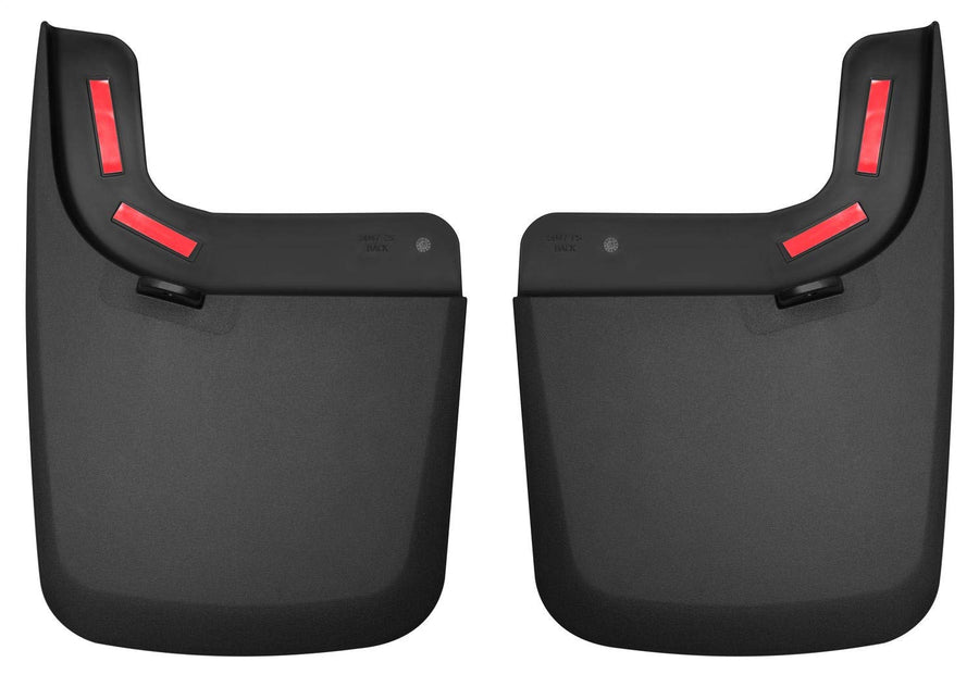Rear Mud Guards - Husky Liners | 2017-2022 Ford F-250/F-350 Super Duty w/Single Rear Wheels & OEM Fender Flares, Rear Set - Black, 2 Pc. | 59471