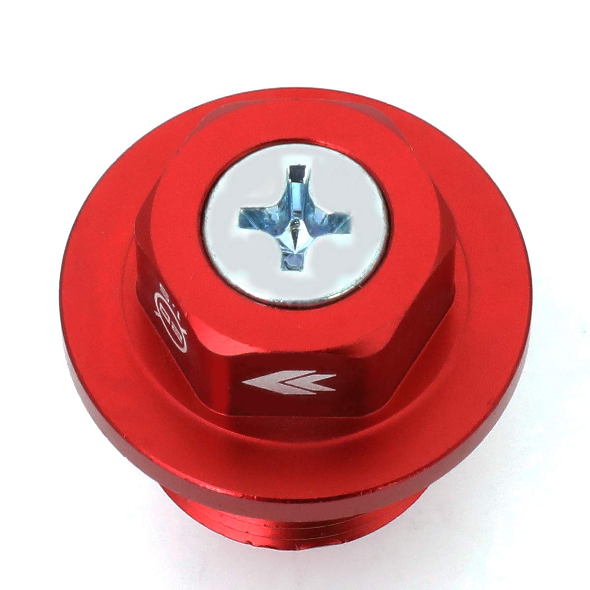 Magnetic Oil Drain Plug NRG Innovations, M20 X 1.5 Thread Size Engine Oil Drain Nut w/Washer, Red, T-6061 Aluminum w/Stainless Steel Internal Magnet, NRG-NOP-300RD