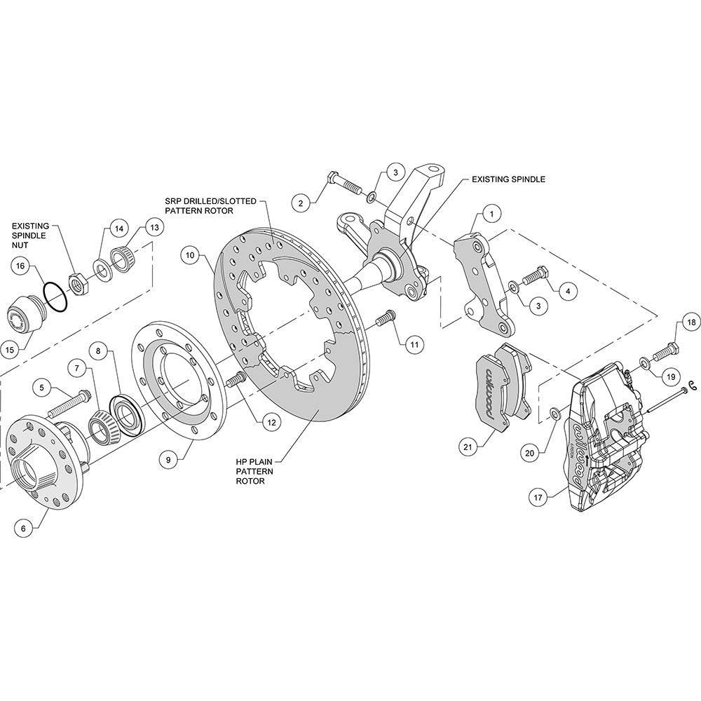 Front Hub Kit DP6A,12.19",Red